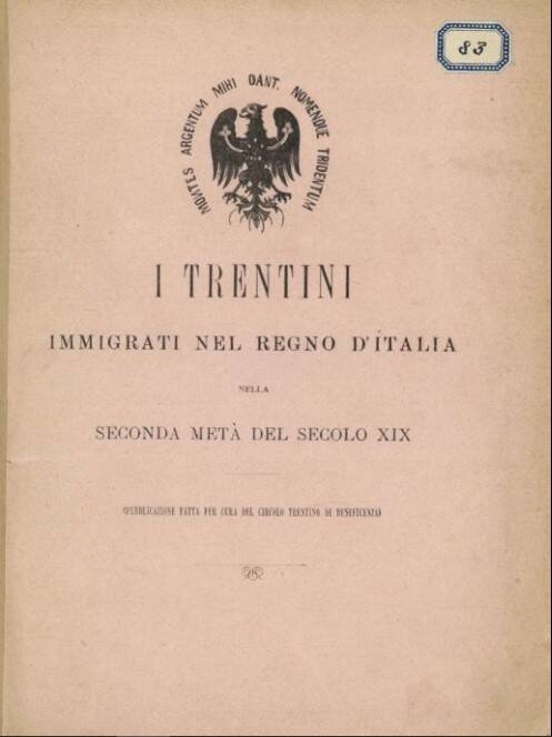 Immagine: I trentini immigrati nel Regno d'Italia nella seconda metà del secolo XIX