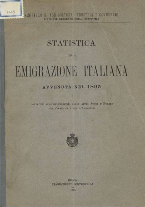 Immagine: Statistica dell'emigrazione italiana avvenuta nel 1895 