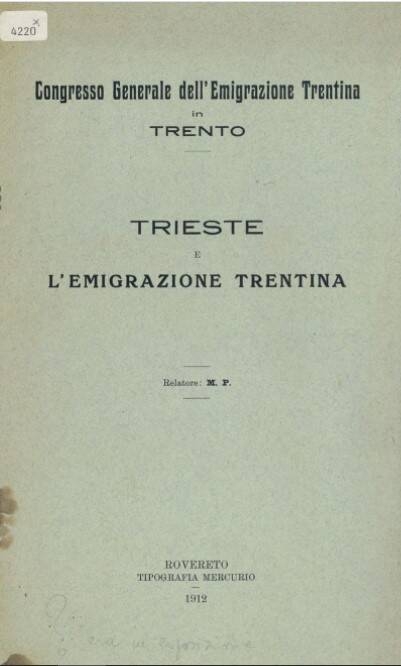 Immagine: Trieste e l'emigrazione trentina - 1923