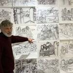 Immagine: 3_Arianna Fracalossi_Adriano Fracalossi durante una mostra alla ex Galleria Fogolino